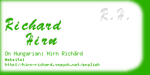 richard hirn business card